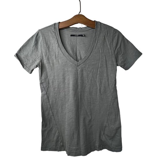 J Brand T Shirt Size XS Cotton Plain V Neck Short Sleeve Pullover Gray Basic - Picture 1 of 6